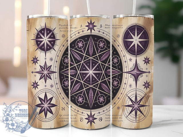 Witchy Grimoire Gothic Book Tumbler Wrap, Grimoire Tumbler, Gothic Library Cup, Book Of Shadows Design, Vintage Witch Tumbler, 20oz Sublimation, Occult Drinkware Sublimation ToriDesigns 