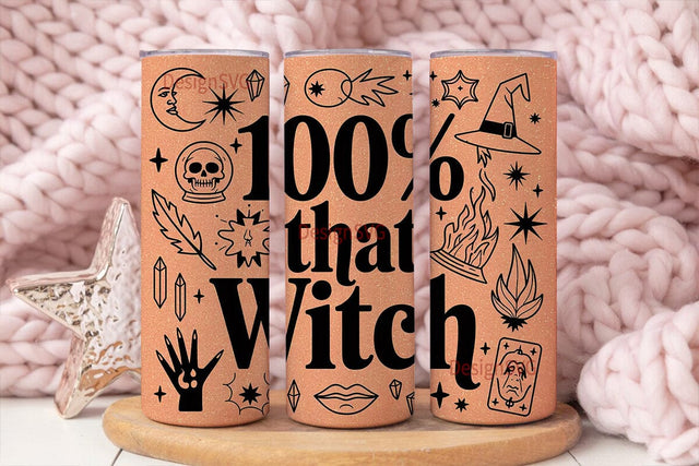 Witchy Halloween 20oz Tumbler Wrap Sublimation DesignSVG 