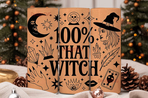 Witchy Halloween 20oz Tumbler Wrap Sublimation DesignSVG 