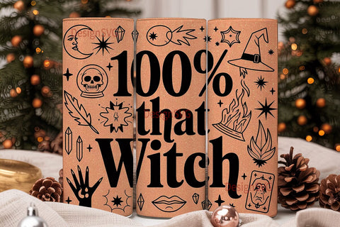Witchy Halloween 20oz Tumbler Wrap Sublimation DesignSVG 