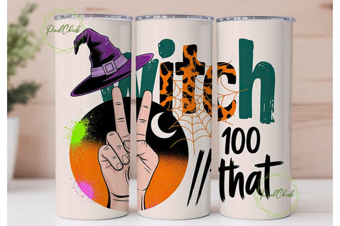 Witchy Halloween 20oz Tumbler Wrap Sublimation PixelChick 
