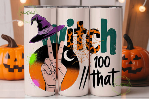 Witchy Halloween 20oz Tumbler Wrap Sublimation PixelChick 