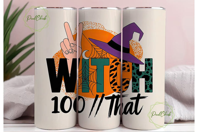 Witchy Halloween 20oz Tumbler Wrap Sublimation PixelChick 