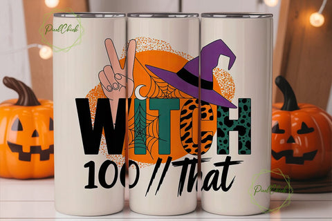 Witchy Halloween 20oz Tumbler Wrap Sublimation PixelChick 