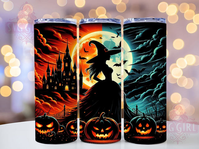 Witchy Halloween Fall Tumbler Wrap, Halloween Tumbler, 20oz Skinny Tumbler, Fall Tumbler Wrap, Sublimation Design, Spooky Season Png, Tumbler Wrap Download Sublimation SvggirlplusArt 