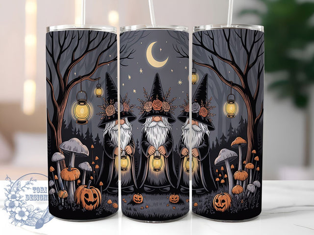 Witchy Halloween Gnome Tumbler, Halloween Gnome, Gnome Tumbler, 20oz Tumbler Wrap, Skinny Tumbler Png, Sublimation Design, Instant Download Sublimation ToriDesigns 