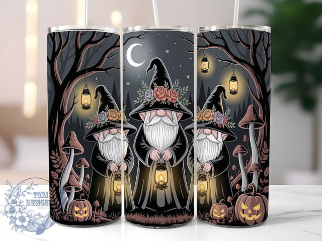 Witchy Halloween Gnome Tumbler, Halloween Gnome, Gnome Tumbler, 20oz Tumbler Wrap, Skinny Tumbler Png, Sublimation Design, Instant Download Sublimation ToriDesigns 