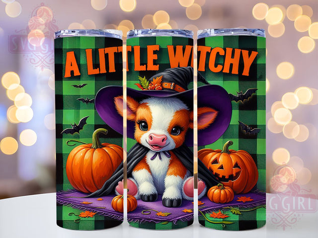 Witchy Halloween Highland Cow 20oz Tumbler Wrap Sublimation Design, Straight Tapered Tumbler Wrap, Highland Cow Tumbler Png, Instant Digital Download Sublimation SvggirlplusArt 