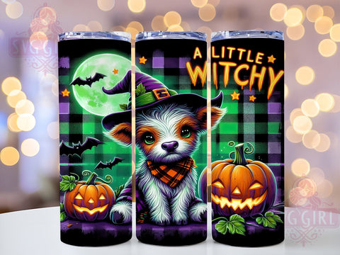 Witchy Halloween Highland Cow 20oz Tumbler Wrap Sublimation Design, Straight Tapered Tumbler Wrap, Highland Cow Tumbler Png, Instant Digital Download Sublimation SvggirlplusArt 