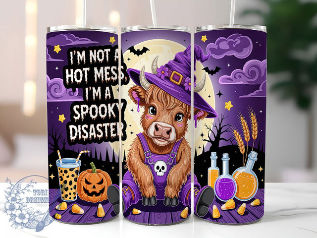 Witchy Halloween Highland Cow Tumbler, Witch Highland Cow, Highland Cow Tumbler, 20oz Tumbler Wrap, Skinny Tumbler Png, Sublimation Design, Instant Download Sublimation ToriDesigns 