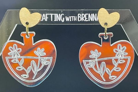 Witchy Heart Potion Earring Laser SVG File SVG Crafting With Brenna 