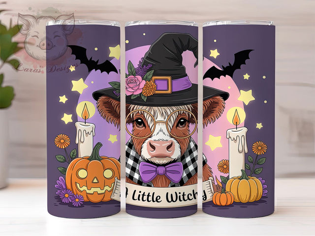 Witchy Highland Cow Halloween Tumbler, Halloween Cow Tumbler Wrap, 20oz Skinny Tumbler, Spooky Cow Tumbler, Witchy Sublimation Design, Tumbler Design Download, Farmhouse Halloween Tumbler Sublimation Lara' s Designs 