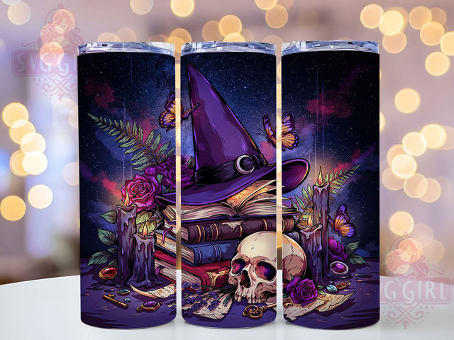 Witchy Night Butterfly Glow 20oz Tumbler, Witchy Theme, Night Motif, Butterfly Design, Glow Effect, Mystical Charm, Skinny Tumbler, Sublimation PNG Sublimation SvggirlplusArt 