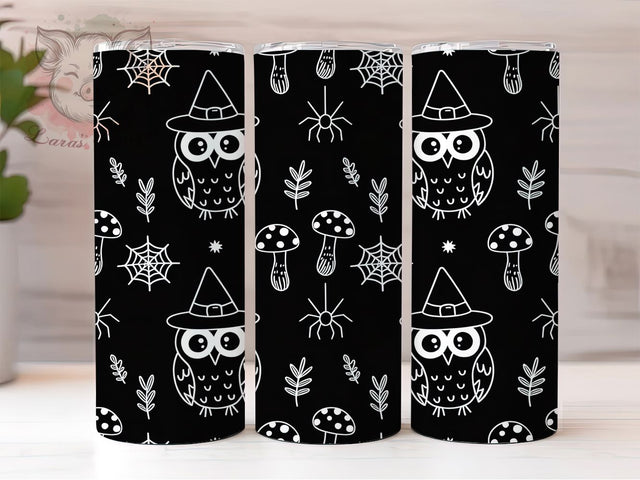 Witchy Owl Halloween Tumbler Wrap, Halloween Spider PNG, Cute Owl Sublimation, 20OZ Seamless Tumbler Design, Spooky Animal Wrap, Autumn Owl Cup, Magical Halloween PNG Sublimation Lara' s Designs 