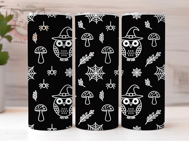 Witchy Owl Halloween Tumbler Wrap, Halloween Spider PNG, Cute Owl Sublimation, 20OZ Seamless Tumbler Design, Spooky Animal Wrap, Autumn Owl Cup, Magical Halloween PNG Sublimation Lara' s Designs 
