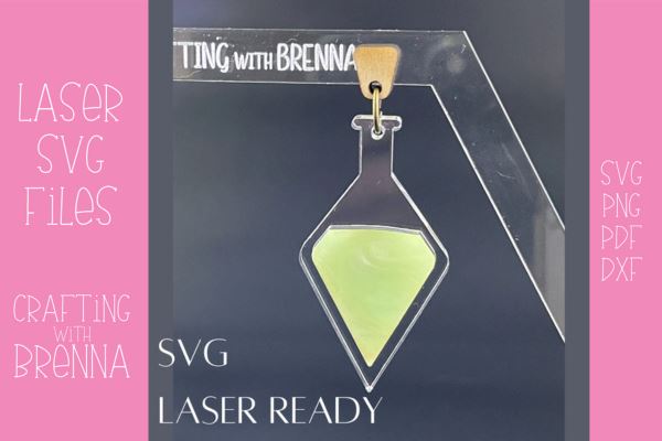 Witchy Potion Earring Laser SVG File SVG Crafting With Brenna 