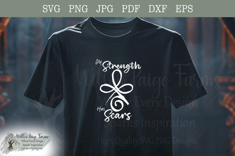 Witchy Protection Sigil SVG PNG | Gothic Strength Symbol My Strength Has Scars SVG Willow Paige Farms 