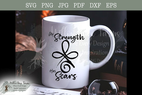Witchy Protection Sigil SVG PNG | Gothic Strength Symbol My Strength Has Scars SVG Willow Paige Farms 