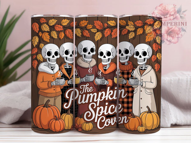 Witchy Pumpkin Spice Coven Tumbler, Coven Mom, 20Oz Tumbler, Sublimation Design, Rustic Skeleton, Fall Coffee, Witchy Vibes Sublimation Li Zamperini 