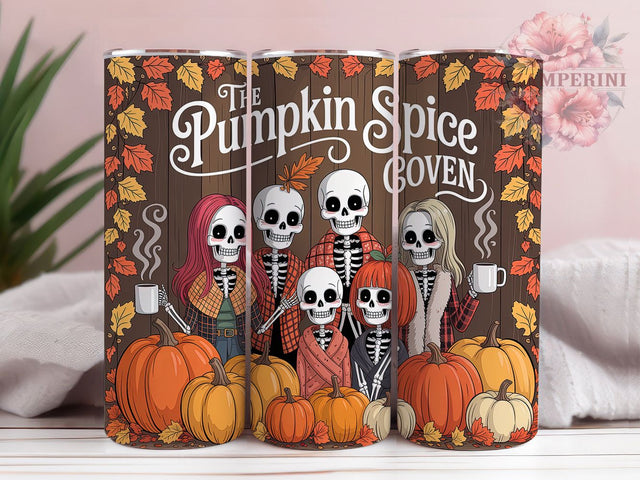 Witchy Pumpkin Spice Coven Tumbler, Coven Mom, 20Oz Tumbler, Sublimation Design, Rustic Skeleton, Fall Coffee, Witchy Vibes Sublimation Li Zamperini 