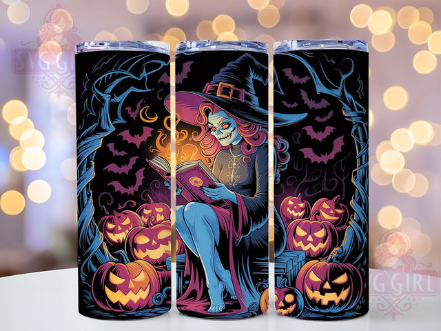Witchy Pumpkin Spooky Tumbler Wrap, Witchy Tumbler Wrap, 20oz Skinny Tumbler, Pumpkin Tumbler Png, Sublimation Design, Spooky Season Png, Tumbler Wrap Download Sublimation SvggirlplusArt 