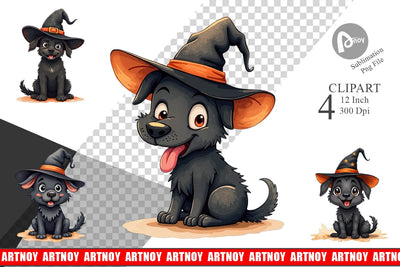Witchy Pup Clipart Sublimation artnoy 