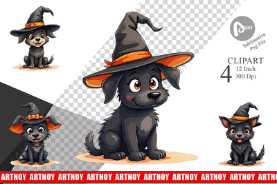 Witchy Pup Clipart Sublimation artnoy 