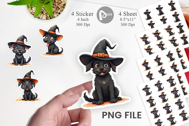 Witchy Pup Sticker Sublimation artnoy 