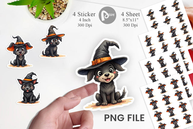 Witchy Pup Sticker Sublimation artnoy 