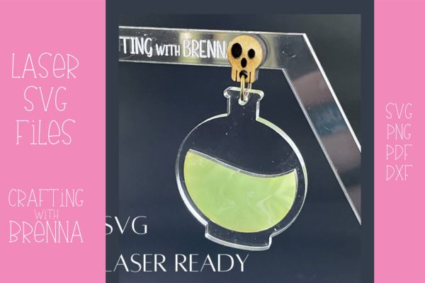 Witchy Round Potion Earring Laser SVG File SVG Crafting With Brenna 