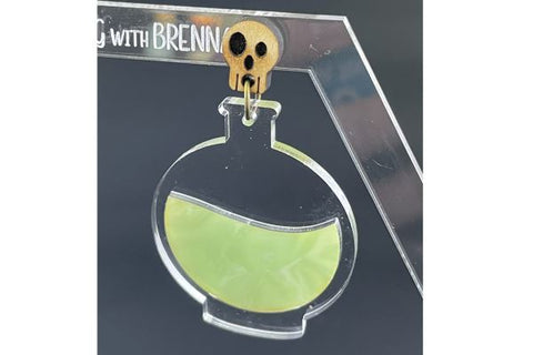 Witchy Round Potion Earring Laser SVG File SVG Crafting With Brenna 