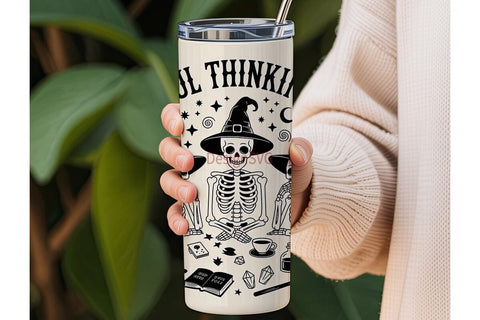 Witchy Skeleton Tumbler Wrap Sublimation DesignSVG 