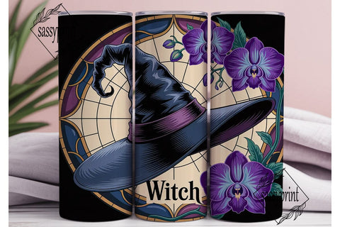 Witchy Stained Glass 20oz Tumbler Wrap Sublimation sassyprint 