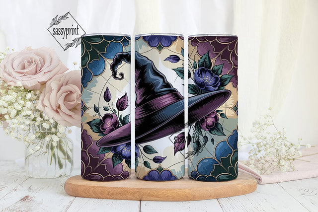 Witchy Stained Glass 20oz Tumbler Wrap Sublimation sassyprint 