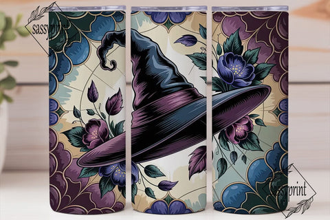 Witchy Stained Glass 20oz Tumbler Wrap Sublimation sassyprint 