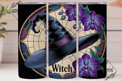Witchy Stained Glass 20oz Tumbler Wrap Sublimation sassyprint 