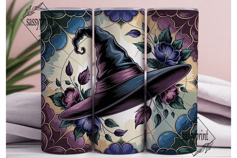 Witchy Stained Glass 20oz Tumbler Wrap Sublimation sassyprint 