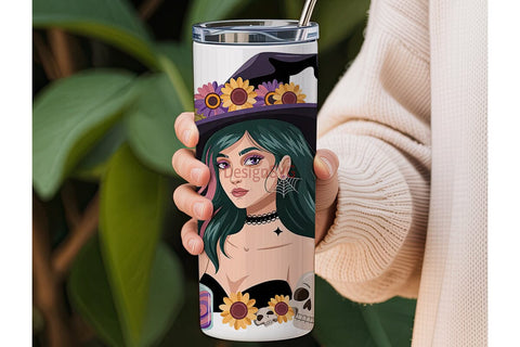 Witchy Sunflower Halloween 20oz Tumbler Sublimation DesignSVG 