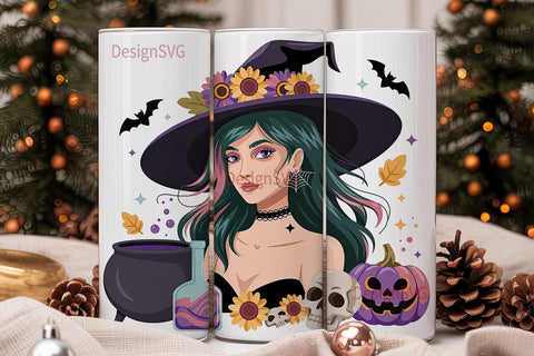 Witchy Sunflower Halloween 20oz Tumbler Sublimation DesignSVG 