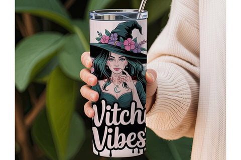 Witchy Vibes 20oz Tumbler Wrap Sublimation DesignSVG 