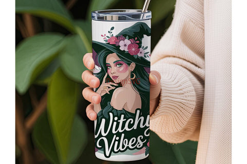 Witchy Vibes 20oz Tumbler Wrap Sublimation DesignSVG 