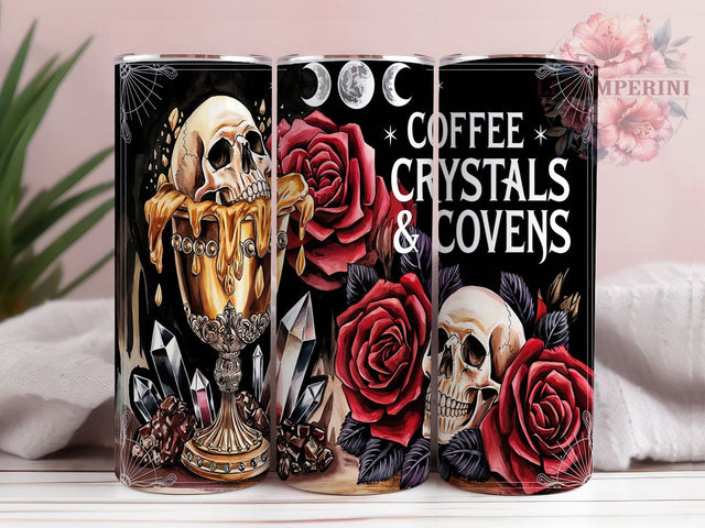 Witchy Vibes Coffee 20oz Magical Tumbler, Witchy Vibes, Coffee Tumbler, Crystals and Covens, Sublimation Wrap, 20oz Tumbler, Magical Gift, Witchcraft Drinkware Sublimation Li Zamperini 