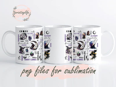 Witchy Vibes Digital Design Download Mug Wrap Design, Mug Design PNG Sublimation PrintingLife 