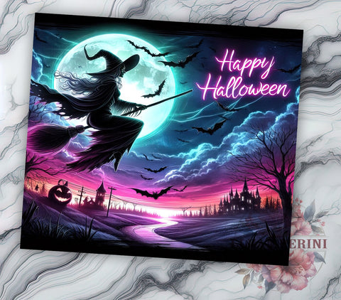 Witchy Vibes Halloween 20oz Tumbler Wrap PNG, Happy Halloween Tumbler PNG Sublimation Design, Straight & Tapered Tumbler Wrap, Instant Digital Download Sublimation Li Zamperini 