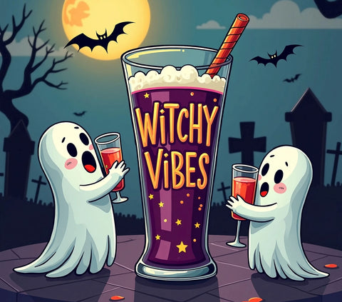 Witchy Vibes Halloween Tumbler Wrap PNG Sublimation Luvleigh Digitals 