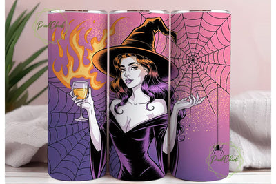 Witchy Wine Tumbler Wrap PNG Sublimation PixelChick 