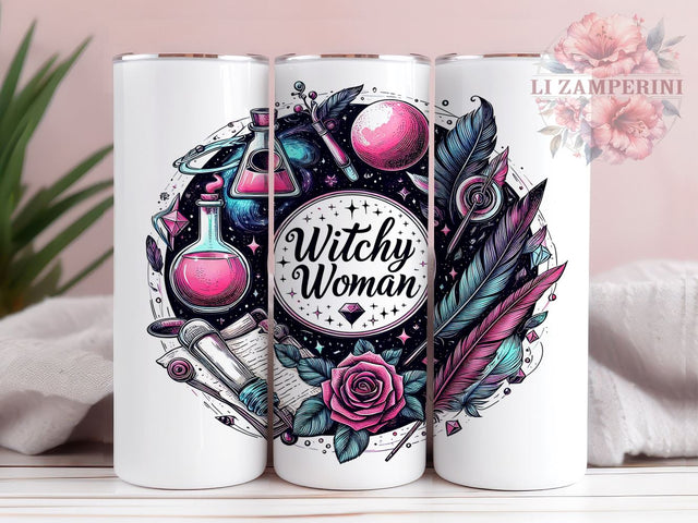 Witchy Woman 20oz Tumbler Wrap PNG, Celestial Crystal Ball Tumbler Png, Straight & Tapered Tumbler Wrap, Instant Digital Download Sublimation Li Zamperini 