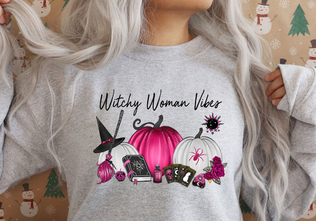 Witchy Woman Vibes PNG | Complete Halloween Witch Design | Spooky Season Feminine Power Sublimation Print Perfect Design Shop 