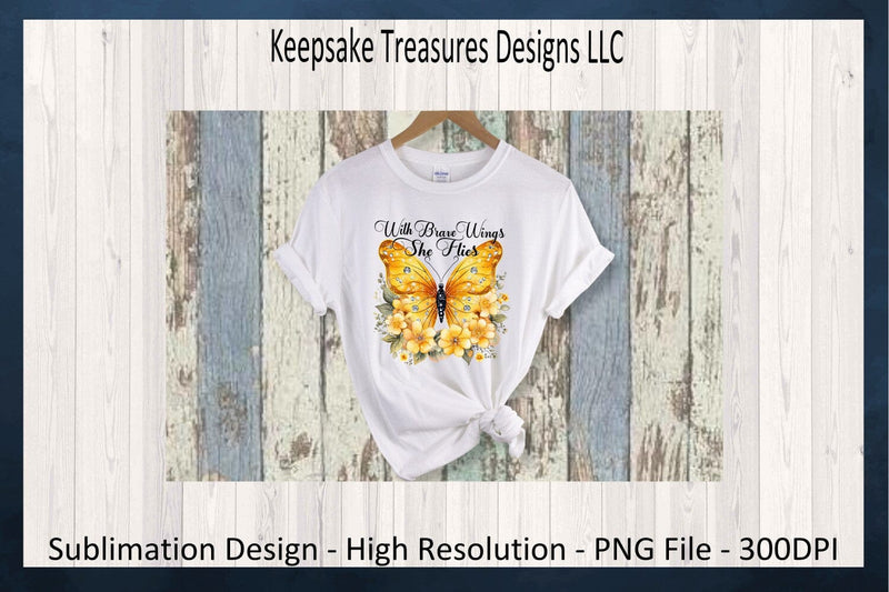 With Brave Wings She Flies, Yellow Butterfly, Inspirational ...
