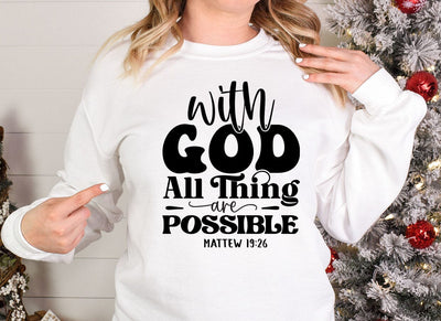 With god all thing are possible Bible Design SVG CraftingStudio 